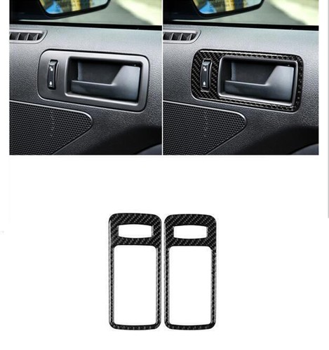 2Pcs Carbon Fiber Interior Door Handle Bowl Trim Cover For Ford Mustang 2009-13 - Picture 5 of 12