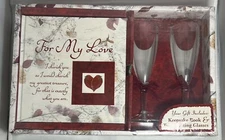 For My Love Keepsake - 2 Toasting Glasses & Book Set - 0785357246  * Brand New *
