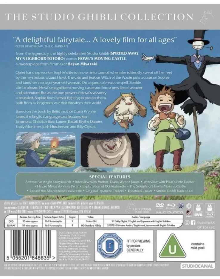 Howl’s Moving Castle Collector's Edition Blu Ray +DVD Region 2 - New, Sealed - Image 2 of 4