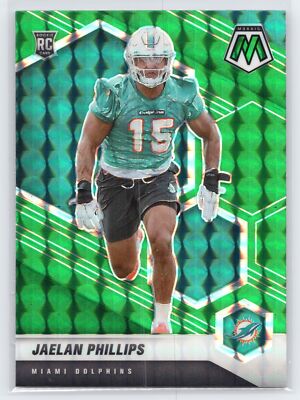 Jaelan Phillips - 2021 Panini Mosaic - Prizm Green #350 - Rookie