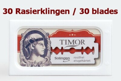 30 St. TIMOR Solingen Rasierklingen für Rasierhobel & Shavette ROSTFREI Germany