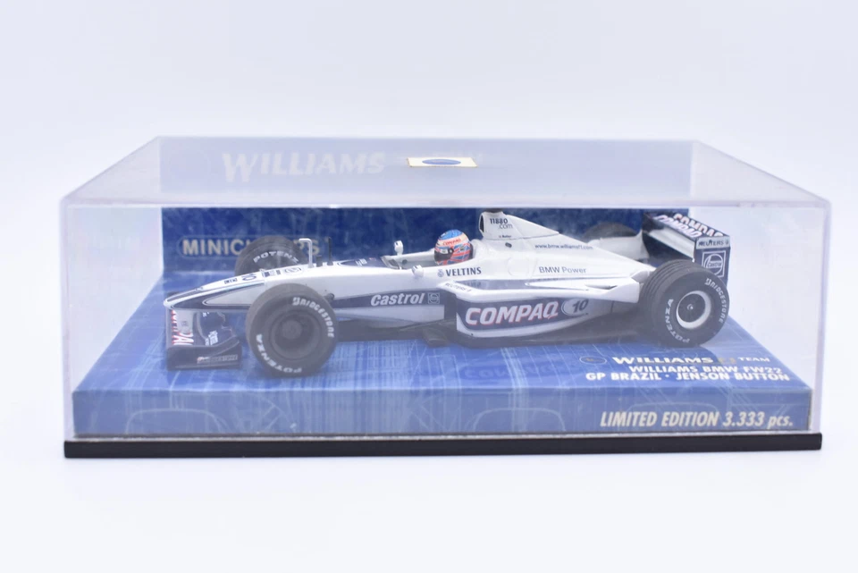 Modellino auto Formula 1 F1 scala 1:43 Wiliams BMW FW22 BUTTON BRAZIL modellismo - Immagine 2 di 4