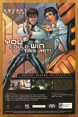 2005 Advent Rising Comic/Video Game Contest Print Ad/Poster Xbox Promo ...