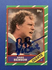 BRAD BENSON (SB XXI Champ) Signed RC 1986 Topps Giants Penn State Autograph Auto