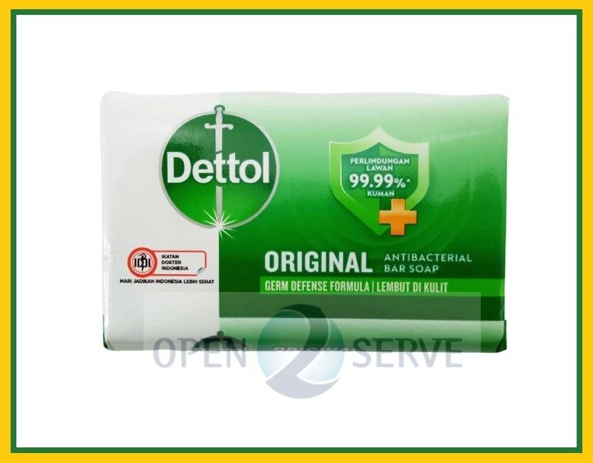 Dettol Original Antibacterial Soap Bar - Germ Defence Formula - 100g (3,5,8,12)