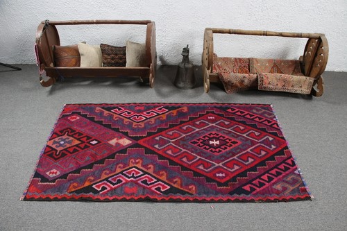 Colorful Rug, Anatolian Rug, Kilim, Art Rug, Turkish Rug, 3.1x5.5 ft Accent Rug - Picture 3 of 6