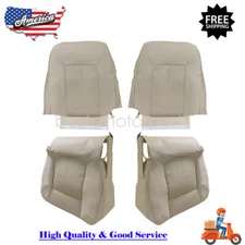 For 11-14 Ford F150 Driver & Passenger Bottom & Top Back Cloth Seat Cover Tan