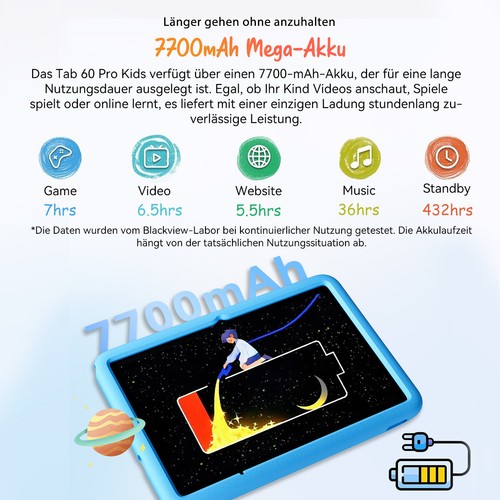 Blackview Tab 60 Pro Kids Android 15 Tablet 10,1 Inch 12GB+128GB 7700mAh NETFLIX - Bild 10 von 11