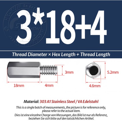 M2-M10 Male-Female Stainless Steel Hex Standoff Screw Spacer Pillar Hex Support - Picture 75 of 180