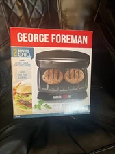 George Foreman Compact 2 Serving Grill Nonstick GR10B New Christmas Special