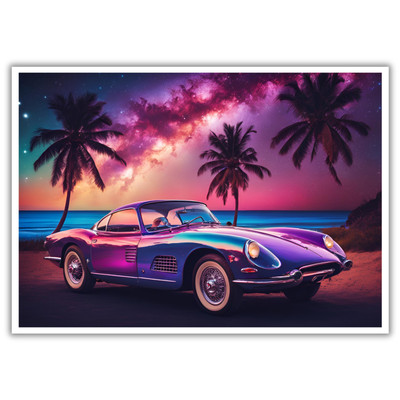 Auto Kunstdruck - A4 - Poster Wandbild - Plakat - Man Cave Deko - 29,7 x 21 cm