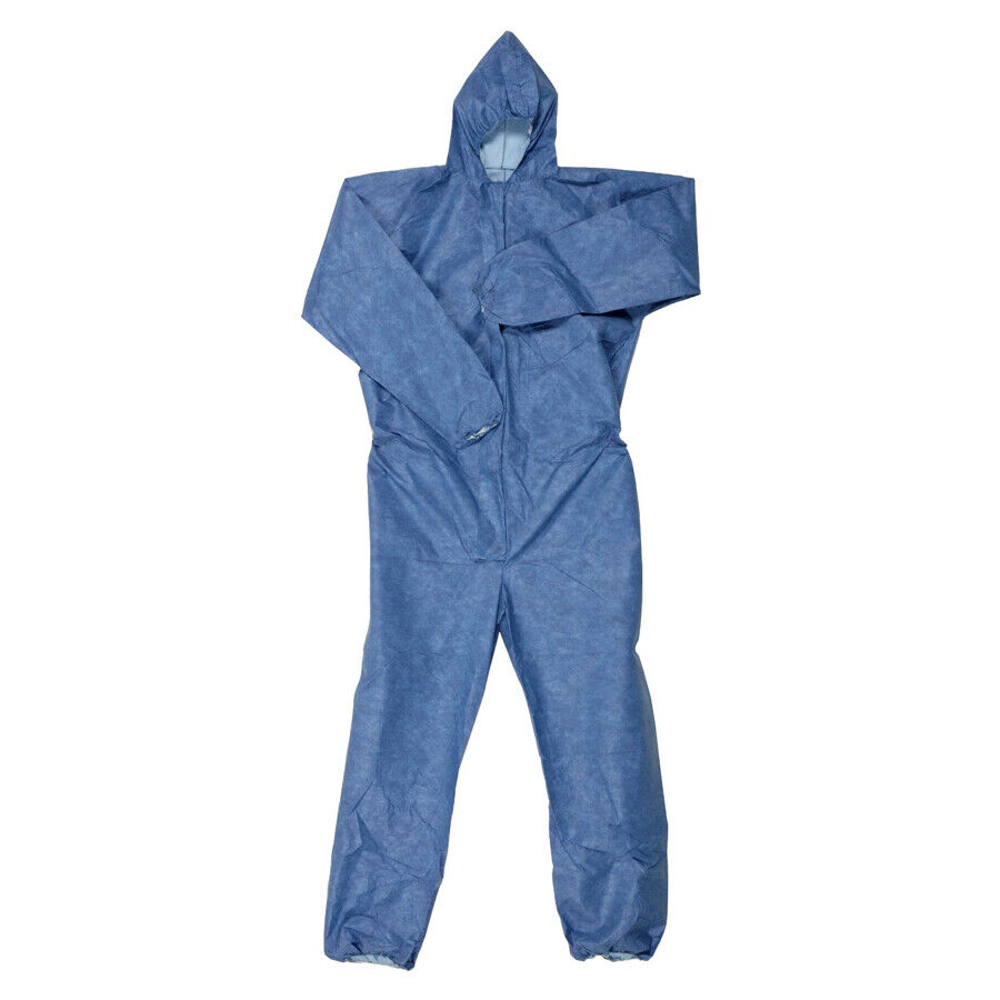 Kleenguard A60 Blue hooded Sacramento Mall coveralls 4XL Zipper wr elastic Front Latest item