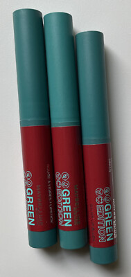 Lot Of 3 Maybelline Green Edition Balmy Lip Blush #002 Bonfire Lipstick New