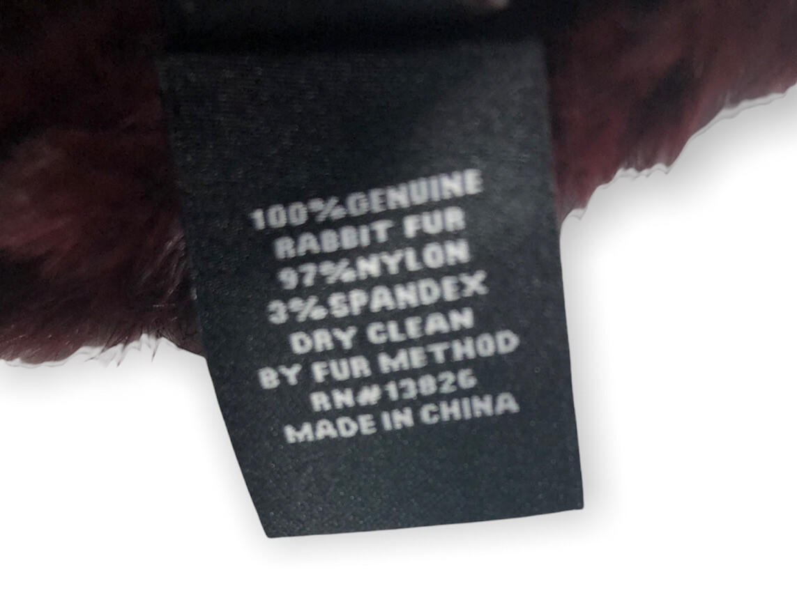 MARCUS ADLER 100% Genuine Rabbit Fur Criss Cross Headband Stretchable Warm NWT Marcus Adler Womens Rabbit Fur Headband Burgundy Stretchy  main image 2
