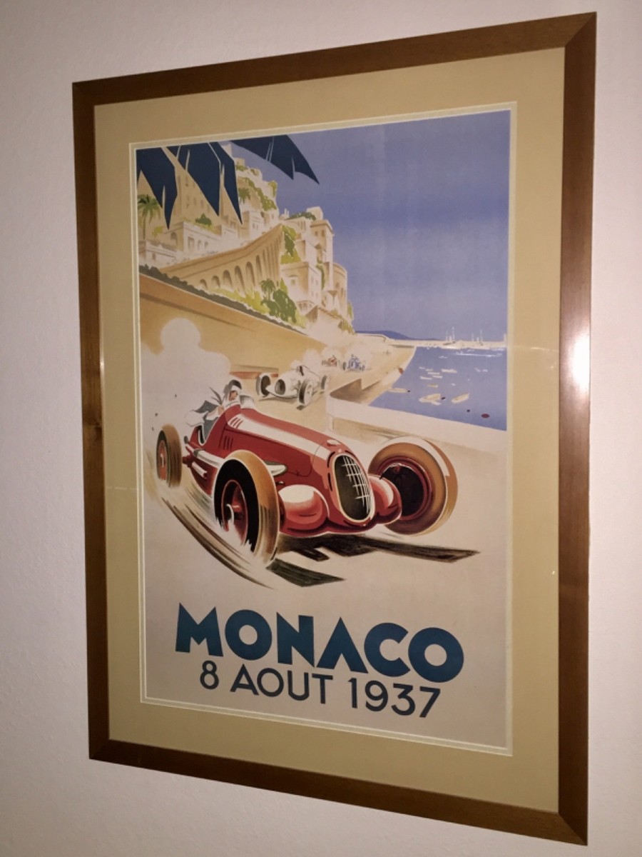 VINTAGE GRAND PRIX 1954 FRANKRIG RACE POSTER JUAN FANGIO MERCEDES