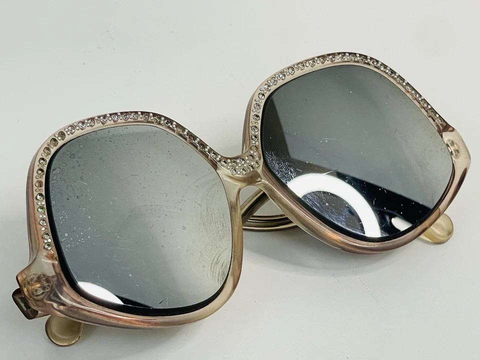 SOLO MARCOS VINTAGE AÑOS 60 incrustados con diamantes de imitación de gran tamaño Hollywood Glam Foto 4 de 4