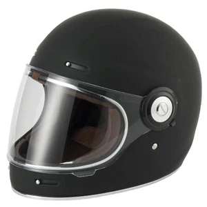 Vcan H135 Retro Full-Face Motorcycle Helmet Plain Matt Black