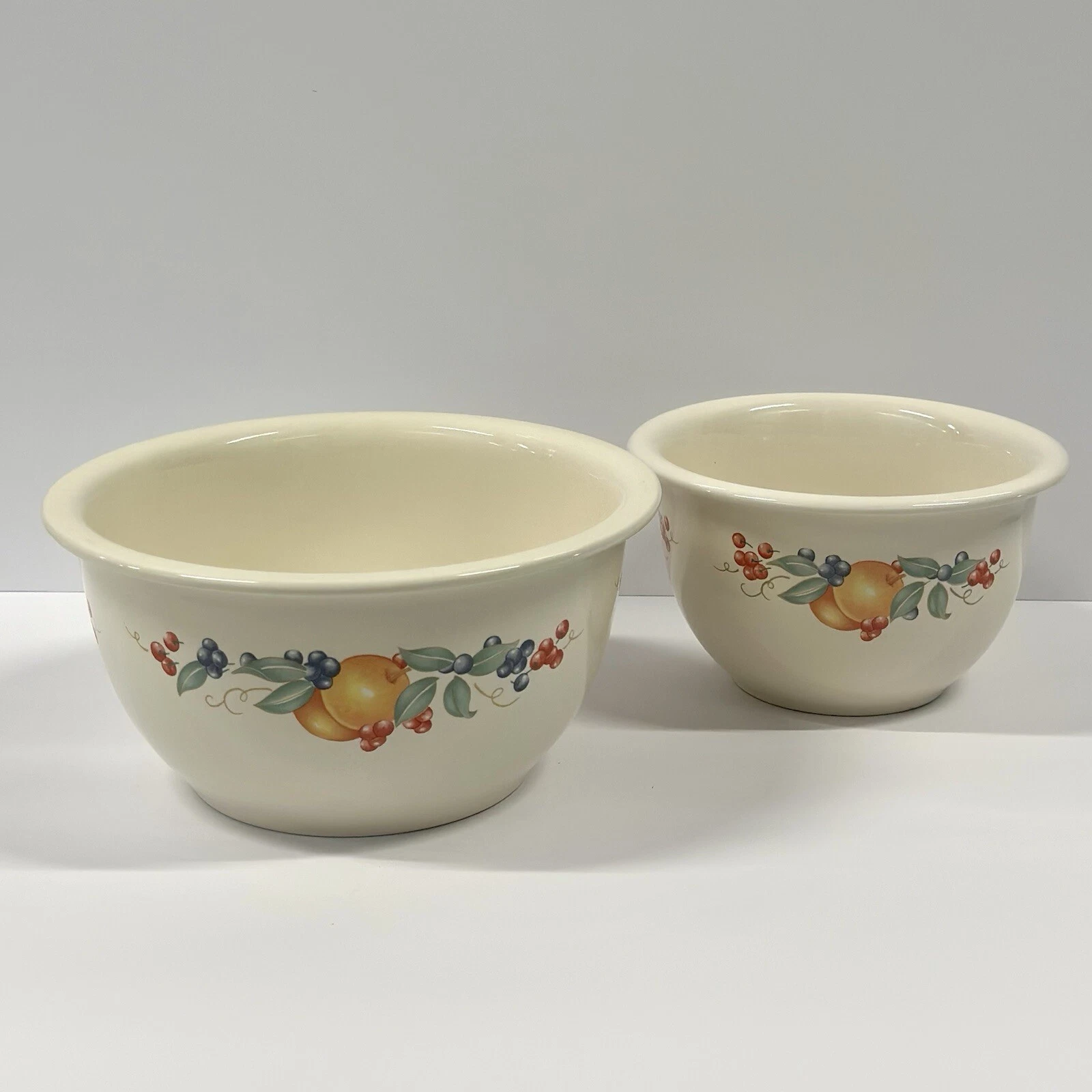 Corelle Coordinates Abundance Stoneware Mixing Bowl Set 1 & 2.5 Qt Fruit Pattern