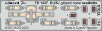 MW22 Eduard FE1337 B-25J Glazed Nose Seatbelts Steel 1/48 Zoom Set For Hkm