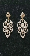 NEW JTV QVC Judith Ripka Statement Chandelier Clear 925 Sterling Silver Earrings
