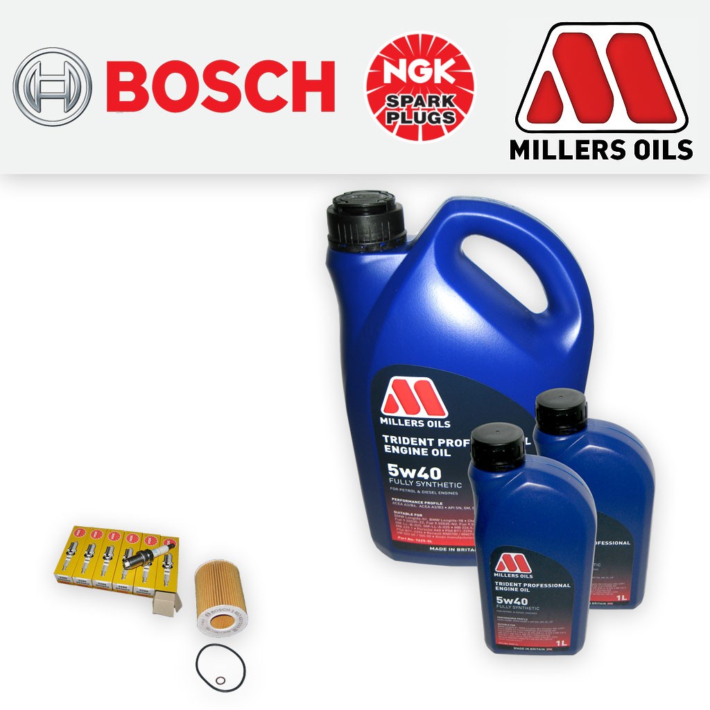 SERVICE KIT for BMW 5 SERIES (E39) 523I OIL FILTER PLUGS+5w40 FS OIL (1995-1998)