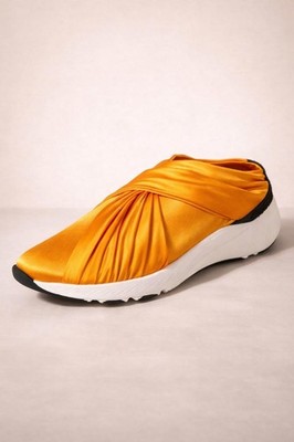 Casadei Orange NWB Satin Slip-On Sneakers Women s Luxury Designer Size 7