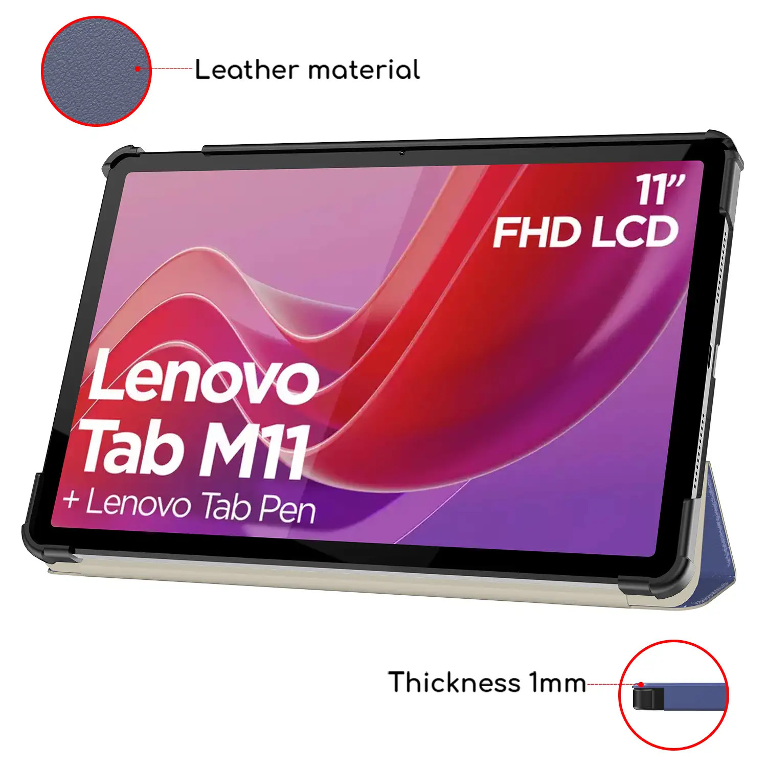 Etui Lenovo Tab M11 bleu foncé idéal pour regarder vos séries en voyage