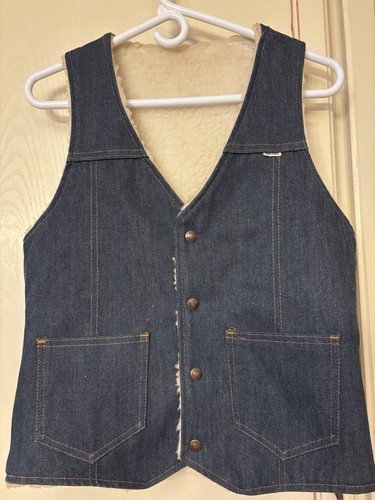 Vintage Nelson 60’s Denim Sherpa Lined Vest