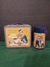 Vintage 1973 Aladdin Raggedy Ann & Andy Metal Lunchbox W/ Thermos Faded Front