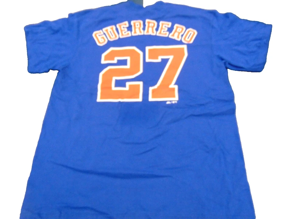 CAMISETA NUEVA MAJESTIC MLB MONTREAL EXPOSICIONES VLADIMIR GUERRERO AZUL TALLA L Foto 3 de 3