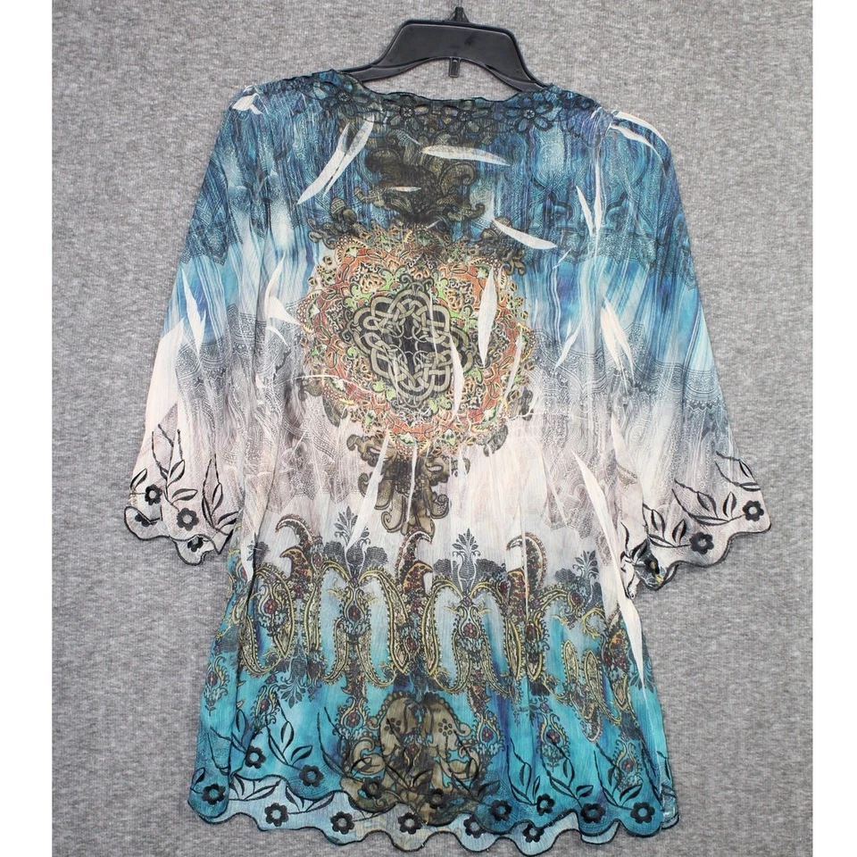 Top Mushka by Sienna Rosa Mujer Manga S 3/4 Cuello en V Cachemira Boho Hada Y2K Foto 2 de 4