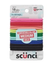 Scunci Multicolor No Damage Hair Elastic 18 Count Pack of 1 ,