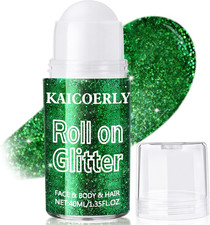 Roll-On Body Glitter Stick, Holographic Face Glitter Gel Green