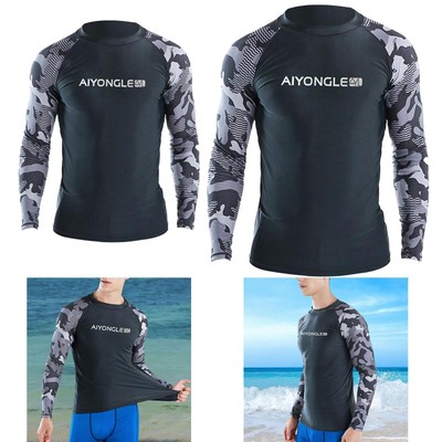 Herren Badeshirt Neoprenanzug schnelltrocknend bedruckt weich bequeme Passform Strandhemd