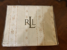 Ralph Lauren Prairie Plains Twin Extra Deep Fitted Sheet Floral Stripe Italy New