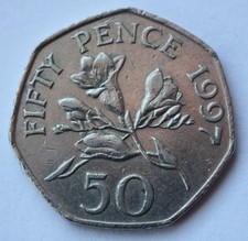 British 1997, Bailiwick Of Guernsey Fifty Pence Coin. 50p Coin (W37).