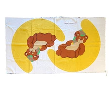 RARE VTG Rainbow Creations Teddy Bear Bedtime Moon Cut & Sew Pillow Fabric Panel
