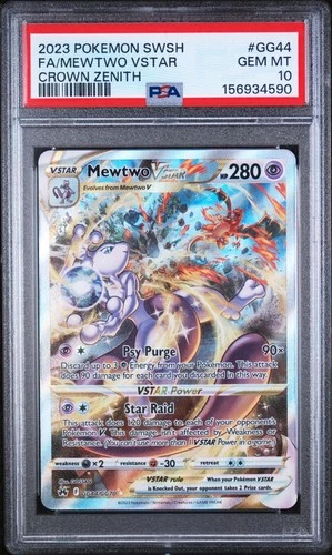 POKEMON FA/MEWTWO VSTAR 2023 SWRD & SHIELD CRWN ZENITH #GG44 PSA 10