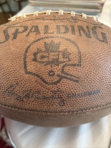 Late 1980's CFL SPALDING J5V Football Ball Roy McMurtry Chairman Heavy Play wear