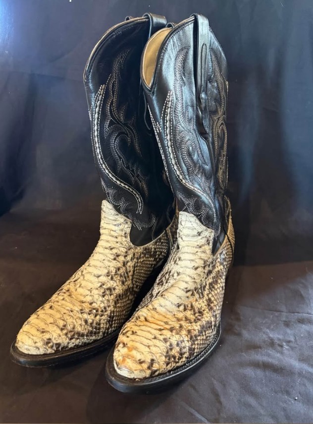 JB Dillon Python Snakeskin Leather Western Boots … - image 1