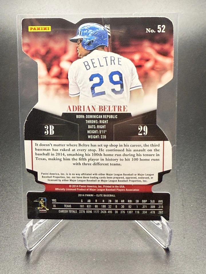 Donruss #52 2014 Adrian Beltre Elite rojo estado troquelado #/25 Foto 3 de 3