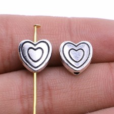 180 Pcs Tibet Silver Heart Spacer Beads 10MM B14363