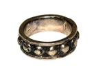 Vintage Signed EG-TL Mexico Studded Sterling Silver Band Ring 6.1 Grams Size 5.5