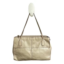 Hobo International Friar Leather Shoulder Bag Taupe Beige