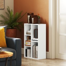 Image of 2-Tier Bookshelf, Freestanding Cube Bookcase with 5 Compartments