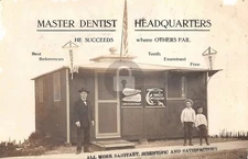Master Dentist Headquarters Painless Extraction Advert. c1910 RPPC Postcard COPY