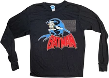 Vintage 1990s PCA Apparel Boys 16-18 Batman Pajama Long Sleeve Shirt Top Only