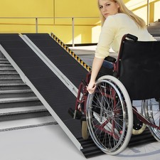 Portable Aluminum Wheelchair Ramp 5FT Wheelchair Ramp w/ Transition Plate