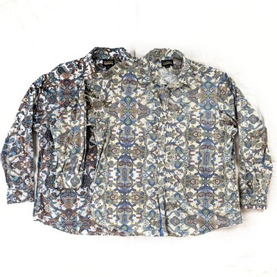 Cremieux Men's Shirts, Lot 2, Size XXL Extra Extra Large, Paisley 100 % Cotton 
