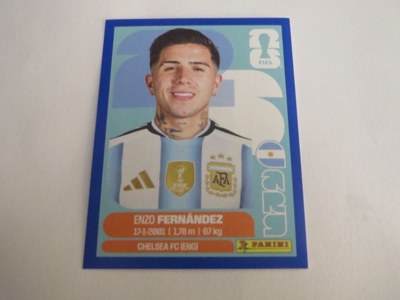 2026 PANINI FIFA WORLD CUP SOCCER STICKER ENZO FERNANDEZ BLUE ARG 8